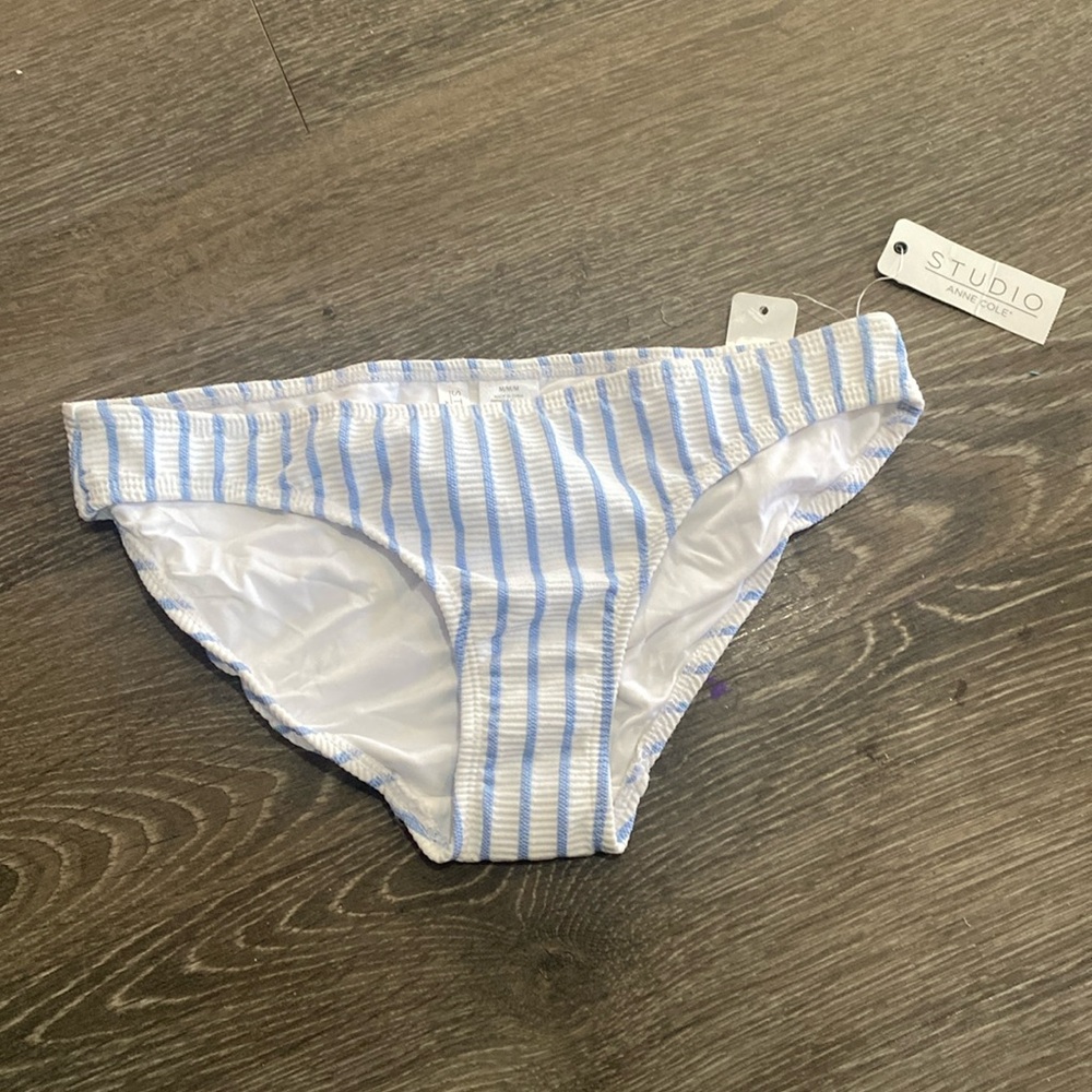 Anne Cole Studio Striped Swimsuit Bottoms Bikini Separates Medium New 4/25